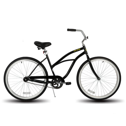 26 Inch Unisex Beach Cruiser Bike, Single Speed, Rear Coaster Brake, Comfortable Seat, Dual Springs