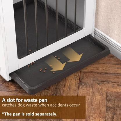 Dog Crate Furniture for Large Dogs Up to 60 lbs. - Farmhouse Table Top & Steel Bars - 37'' Wide