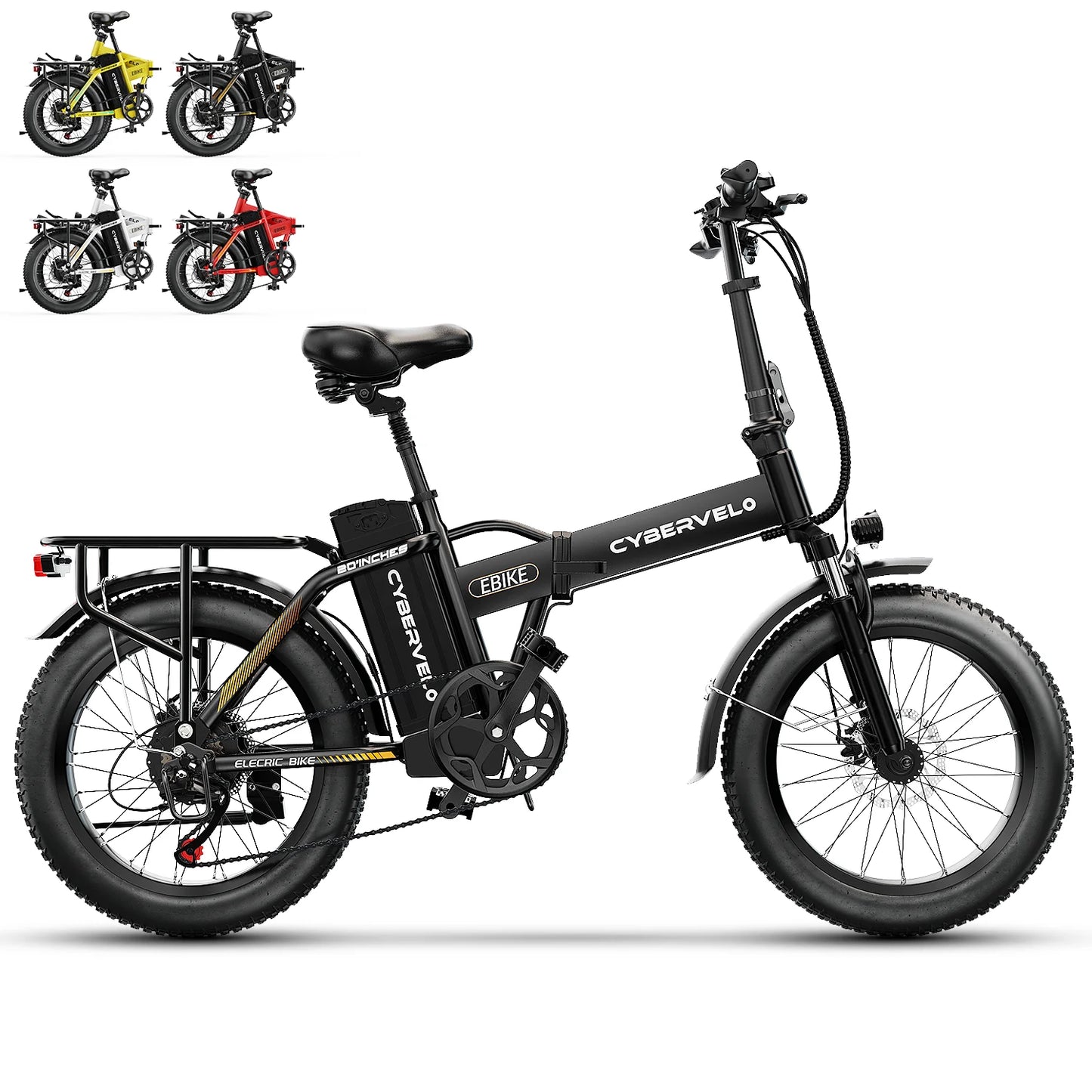 1000W Folding Electric Bike, 48V 20AH Large Removable Battery, 30+MPH, 80 Miles Max Range, 20" Fat Tire