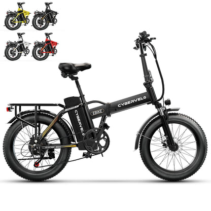 1000W Folding Electric Bike, 48V 20AH Large Removable Battery, 30+MPH, 80 Miles Max Range, 20" Fat Tire