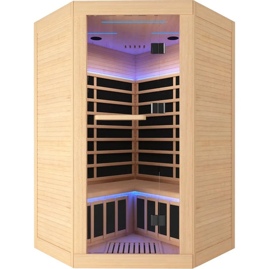 Infrared 2-3 Person Home Sauna, 2180W Phototherapy Lamp, Canadian Fir, Indoor, Oxygen Bar
