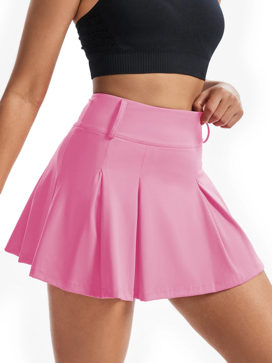 Women's High Waisted Two-In-One Sports Skirt, Pleated