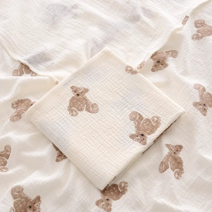 Newborn Baby Cotton Receiving Blanket, Summer Bedding, Throw Blanket