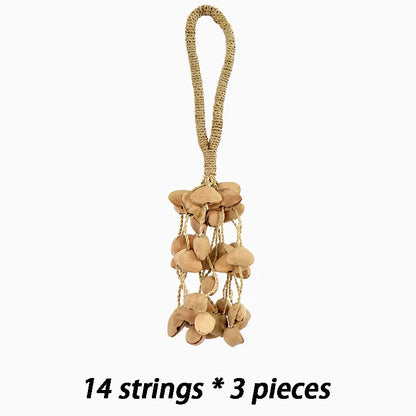 Straw Rope Hand Bell, Meditation/Yoga, Healing, Natural Fruit Shells, Wind Chimes