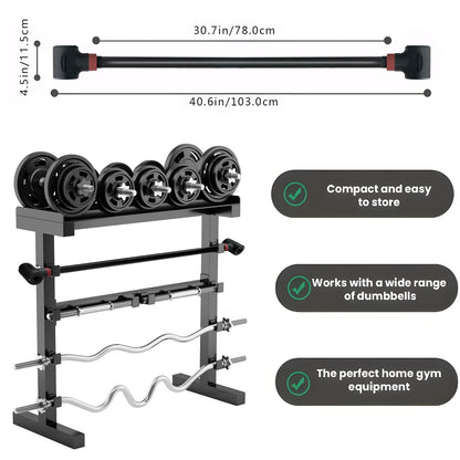 Adjustable Dumbbell Converter to Barbell Set, Kettlebell for Home Fitness, 200lb Capacity Weight