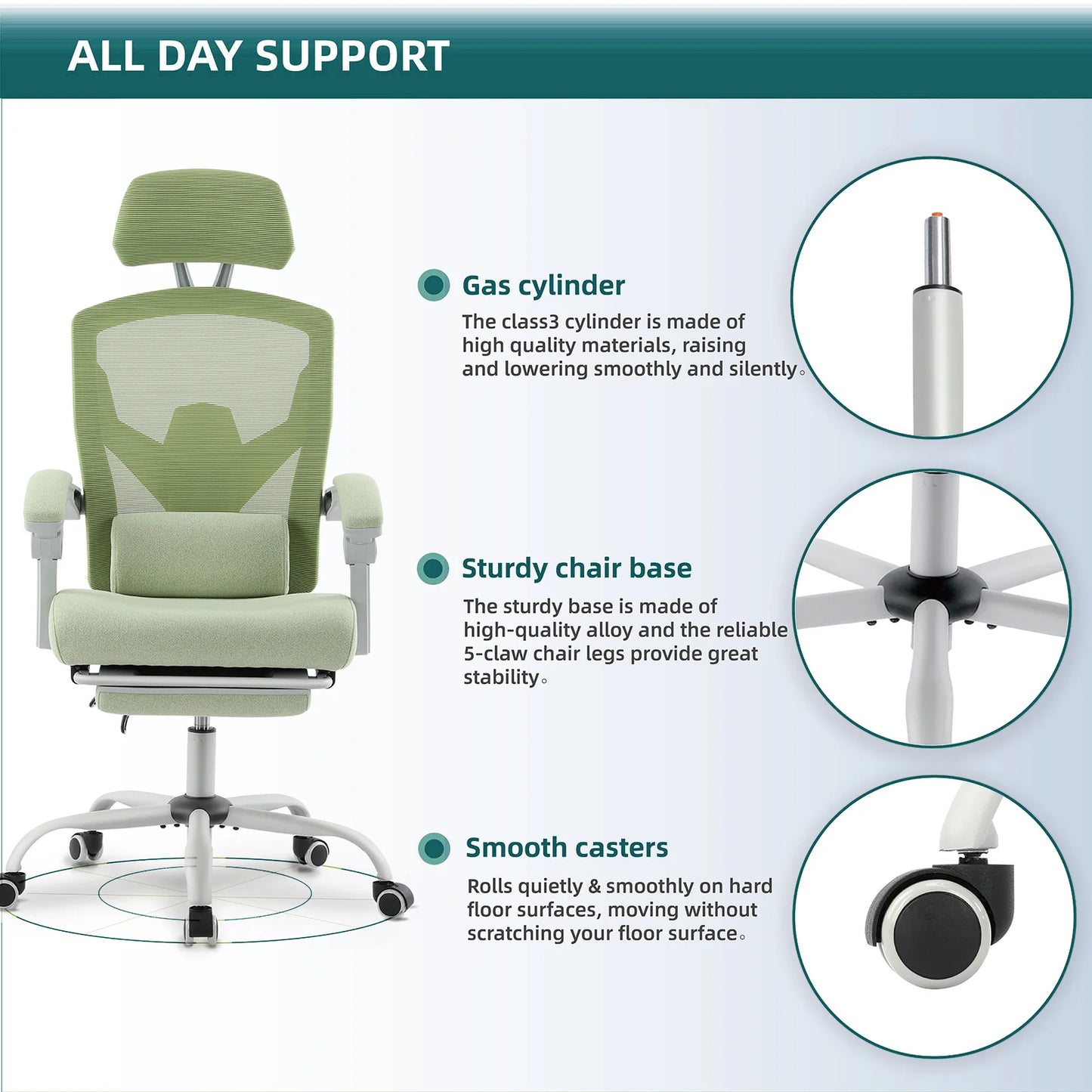 JHK Ergonomic Reclining High Back Mesh Gaming/Desk Chair, Swivel Rolling, Lumbar Support Pillow