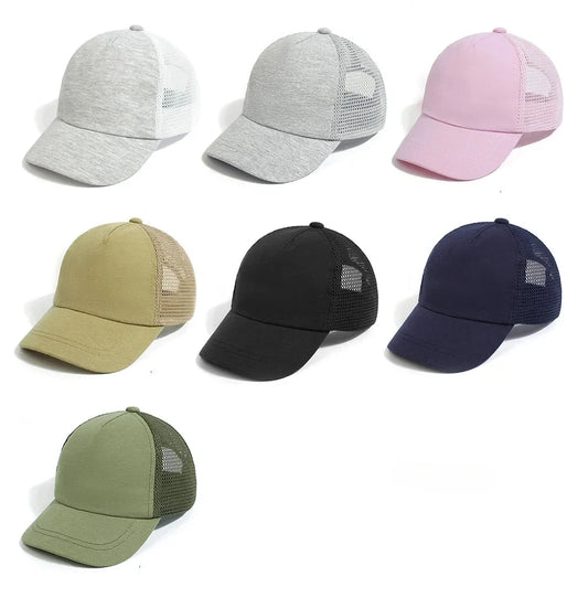 Kids, Solid Color, Curved Brim, Baseball Hat, Breathable