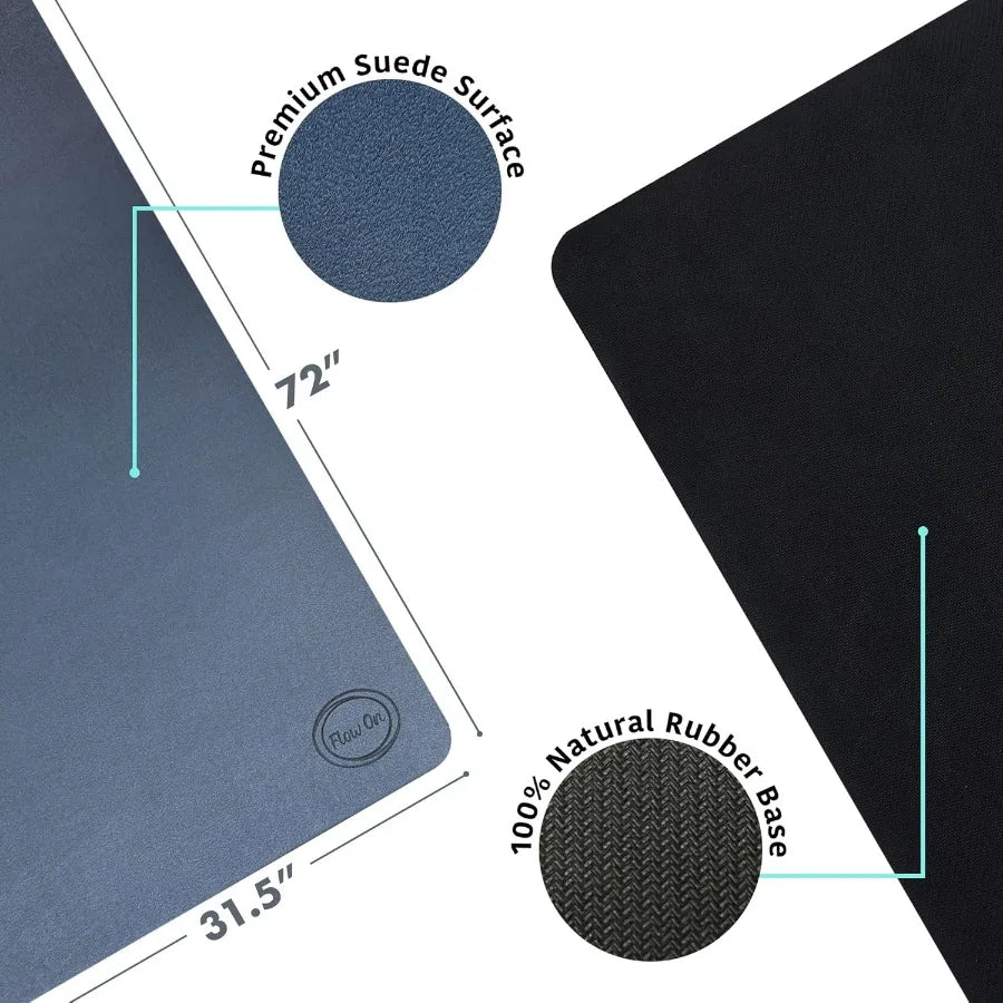 Home Exercise Rug, Extra Thick Yoga Mat, Non-Slip Suede Surface and Natural Rubber Base