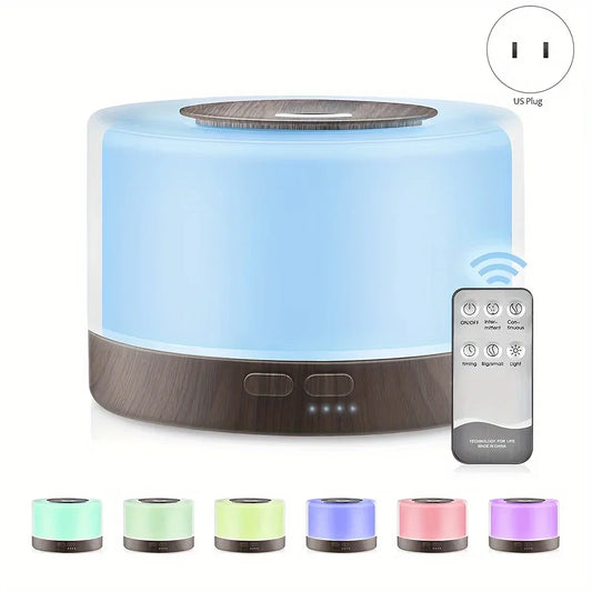 16.91oz Aromatherapy Diffuser with LED Light, 6 Essential Oils, Ultrasonic Cool Mist, Remote Control