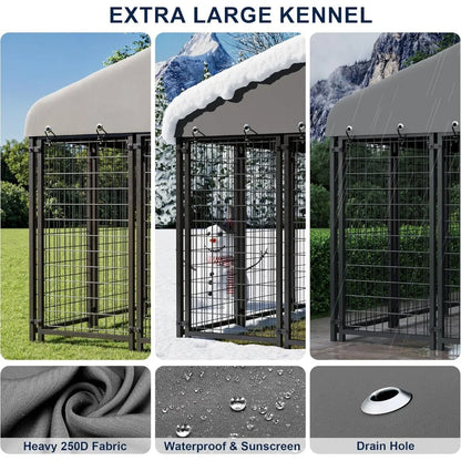 Heavy-Duty Outdoor Pet Kennel with Roof