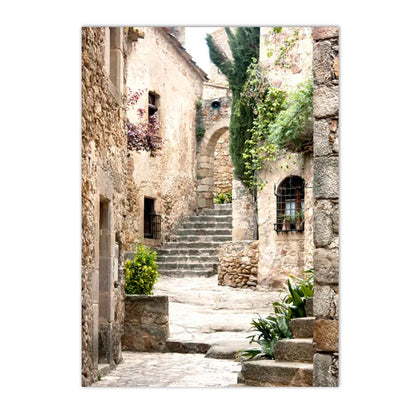 Spanish Italy Puglia Architecture Posters, Canvas Painting, Green Leaves, Indoor Plants, Wall Art Print Pictures