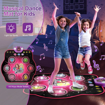 Outdoor Dance Mat, 27 Levels, 6 LED Keys Light Up, Bluetooth, Ages 3~8 Years Old