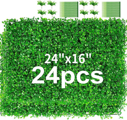 Artificial Plants Grass, Wall Panel Boxwood Hedge, Greenery Privacy, Fence Panel, Indoor