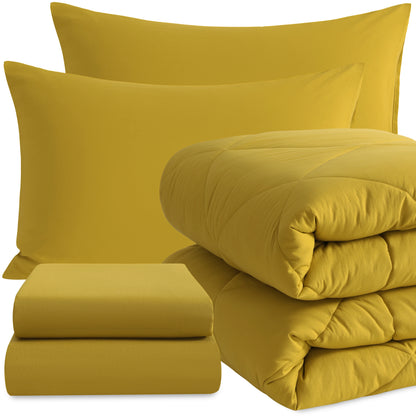 5 Piece Twin Bedding Comforter Set, Breathable Bed in a Bag, Includes Comforter, Fitted Sheet, Top Sheet and Pillowcases