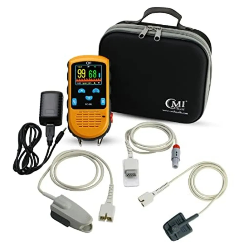 Rechargeable Pulse Oximeter - Adult Finger Sensor for Continuous Monitoring & Spot-Checking