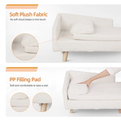 Nordic Elevated Pet Bed, Cozy Pad Waterproof, Sturdy Wood Legs