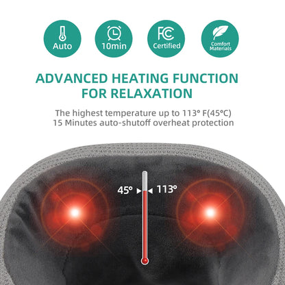 U-Shaped Neck Massager, Kneading, Hot Compress, Vibration, Relieve Neck Fatigue