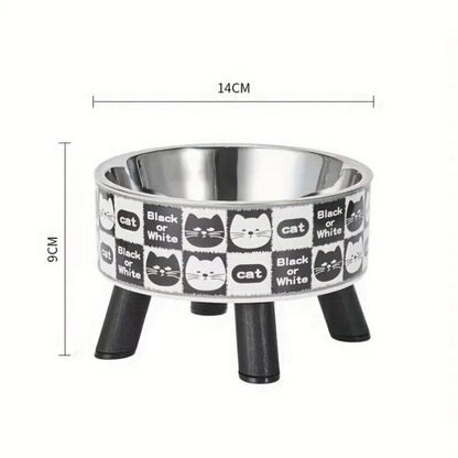 Elevated Stainless Steel Cat Bowl, Anti Slip