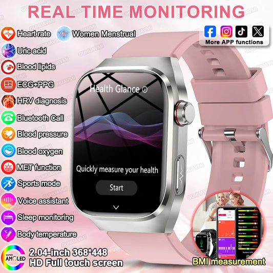 Women Smart Watch with BMI Measurement, Menstrual Cycle, ECG Heart Rate, Blood Oxygen, Sleep, Fitness Tracker