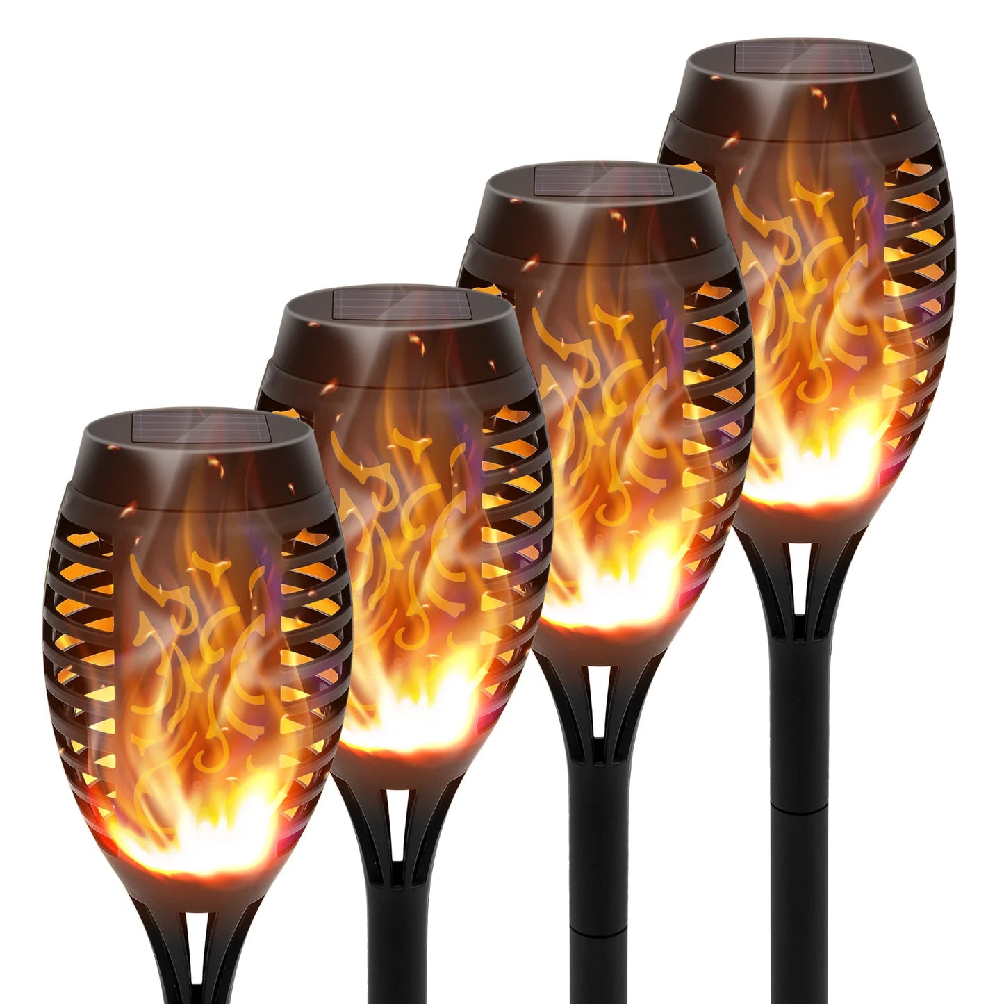 Solar Lights Outdoor LED 4/6/812Pcs Solar Torch Lights with Flickering Flame Waterproof