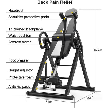 Heavy Duty Gravity Inversion Table, 300 lbs Capacity, Adjustable, Protective Belt