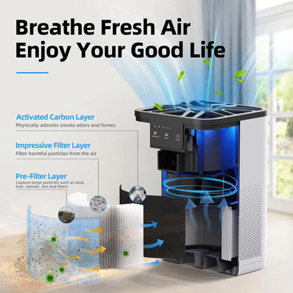 Air Purifiers, Bedroom Odor, Cleaning With Aromatherapy, Function For Pet, Smoke, Pollen, Dander