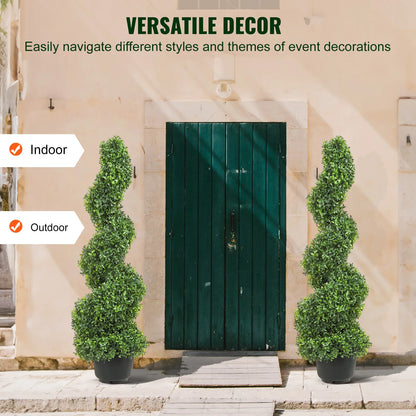 Artificial Boxwood Tower Topiary, Spiral Or Round Plant