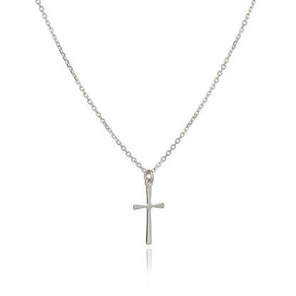 Annika Bella Small Cross Necklace, 925 Sterling Silver Faith Jewelry