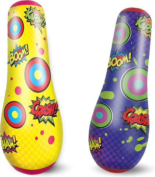 JOYFY Punching Bag for Kids 47 Inches Kids Double-Sided Inflatable Punching Bag with Bounce-Back Action