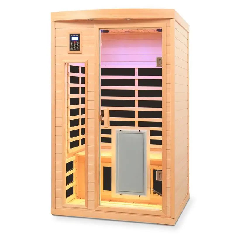 Low EMF Front Door Infrared Sauna Room, Heating Panel, 2-People, Hemlock Indoor Use