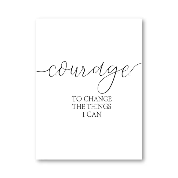 Christian Quotes, Serenity Prayer Poster, Courage, Wisdom, Typography Wall Art
